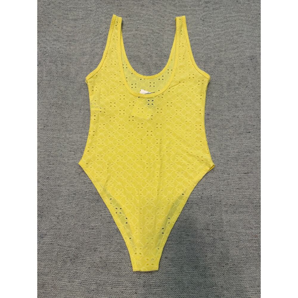 Forever 21 Yellow Eyelet Bodysuit Size Small New With Tags